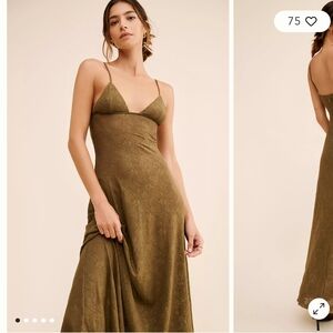 WeWoreWhat Brown Maxi Dress Spaghetti Strap Sundress